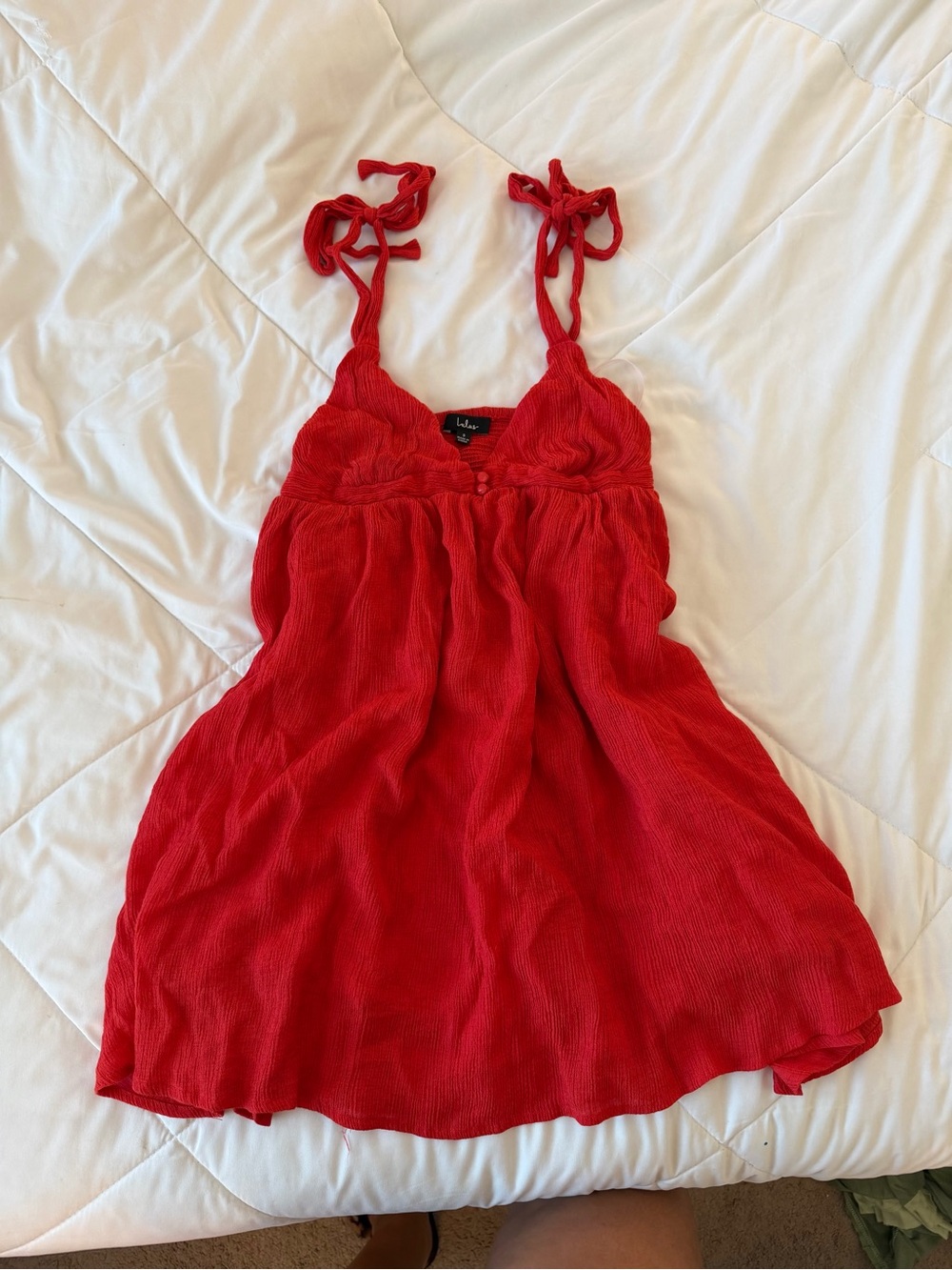 Lulu's Red Tie-Strap Mini Dress
